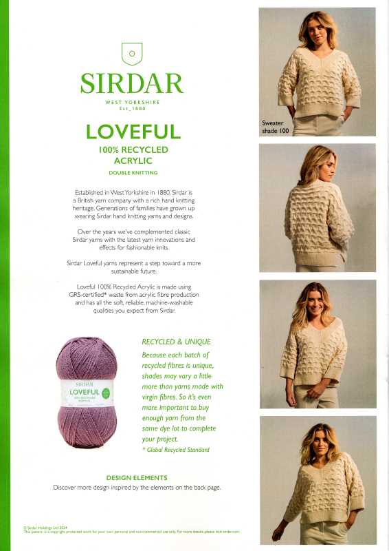 Knitting Pattern - Sirdar 10774 - Loveful DK - Ladies Sweater